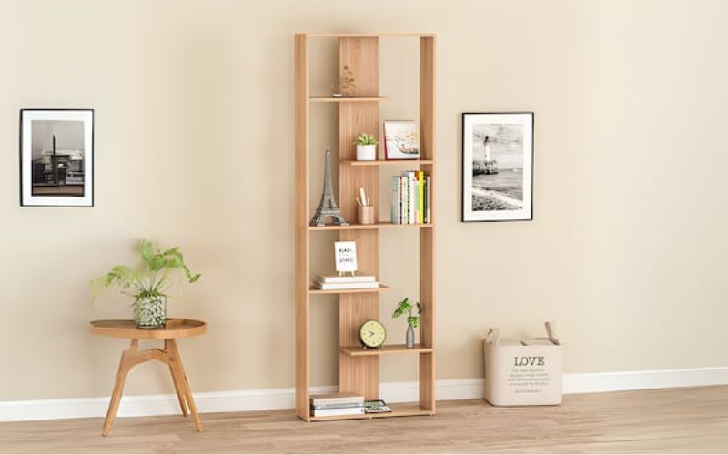 Kệ trang trí văn phòng thiết kế chiều dọc cao giảm chiếm không gian