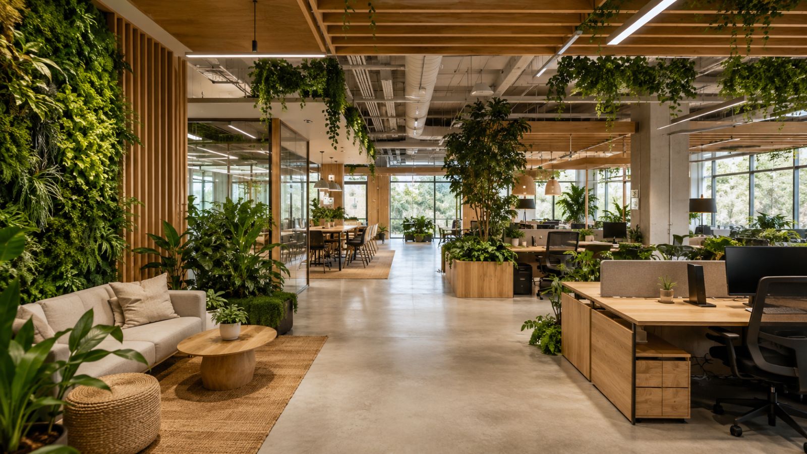 Ý Tưởng Thiết Kế Văn Phòng 300m2 Theo Xu Hướng Được Ưa Chuộng 11 Thiết kế văn phòng tích hợp cây xanh