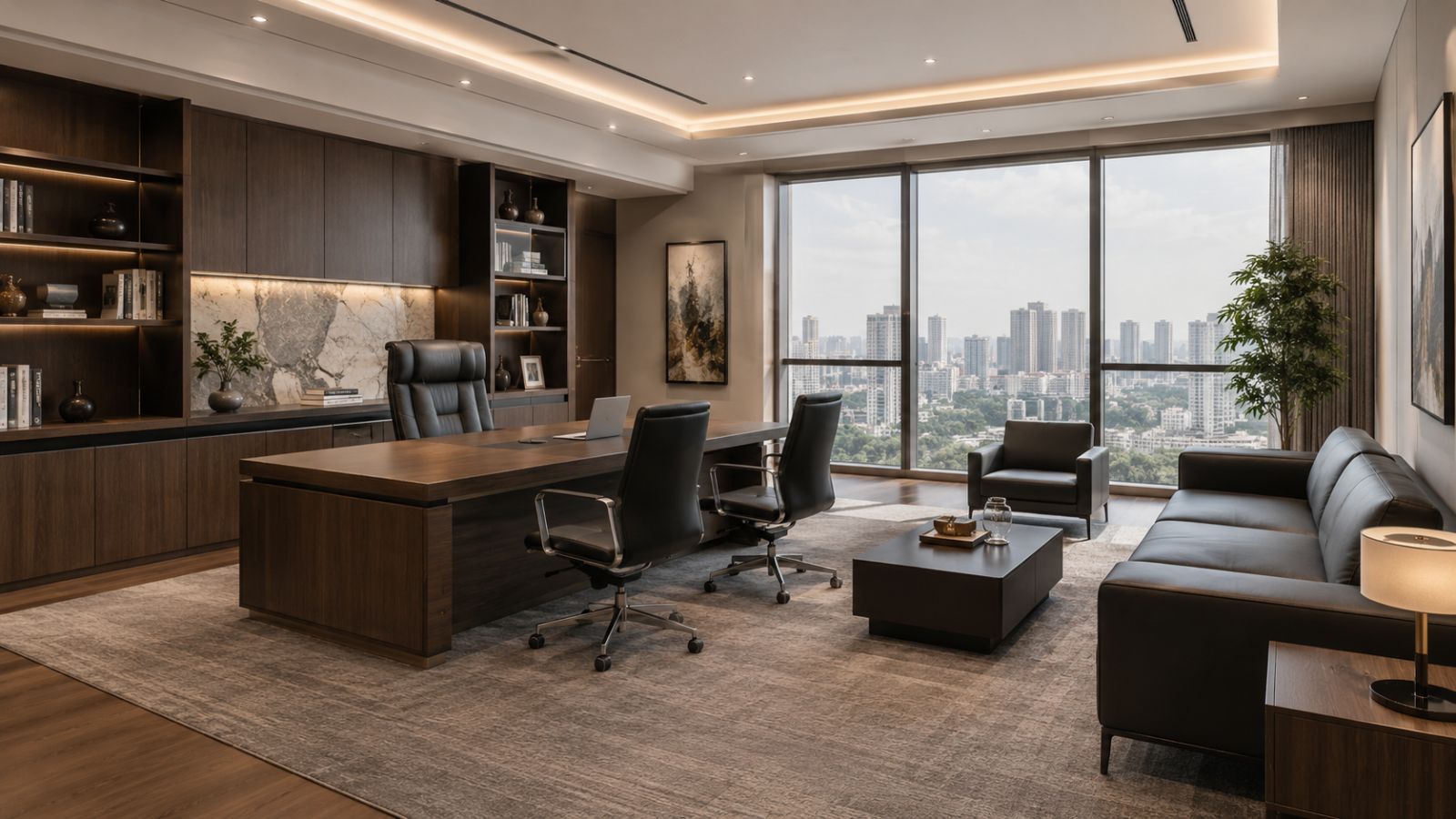 Ý Tưởng Thiết Kế Văn Phòng 300m2 Theo Xu Hướng Được Ưa Chuộng 5 Phòng giám đốc được thiết kế theo phong cách luxury