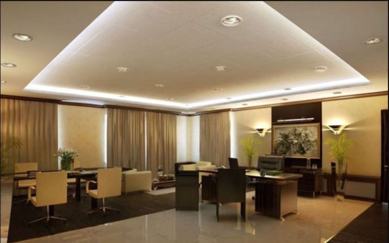 Trần thả kết hợp đèn LED