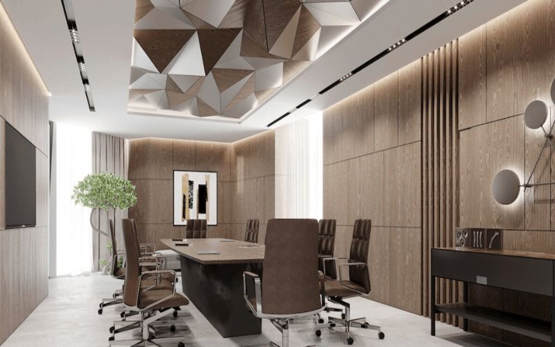 Trần thạch cao kết hợp kim loại