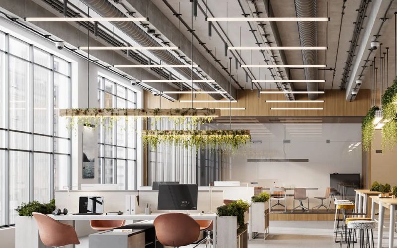 Trần xi măng văn phòng