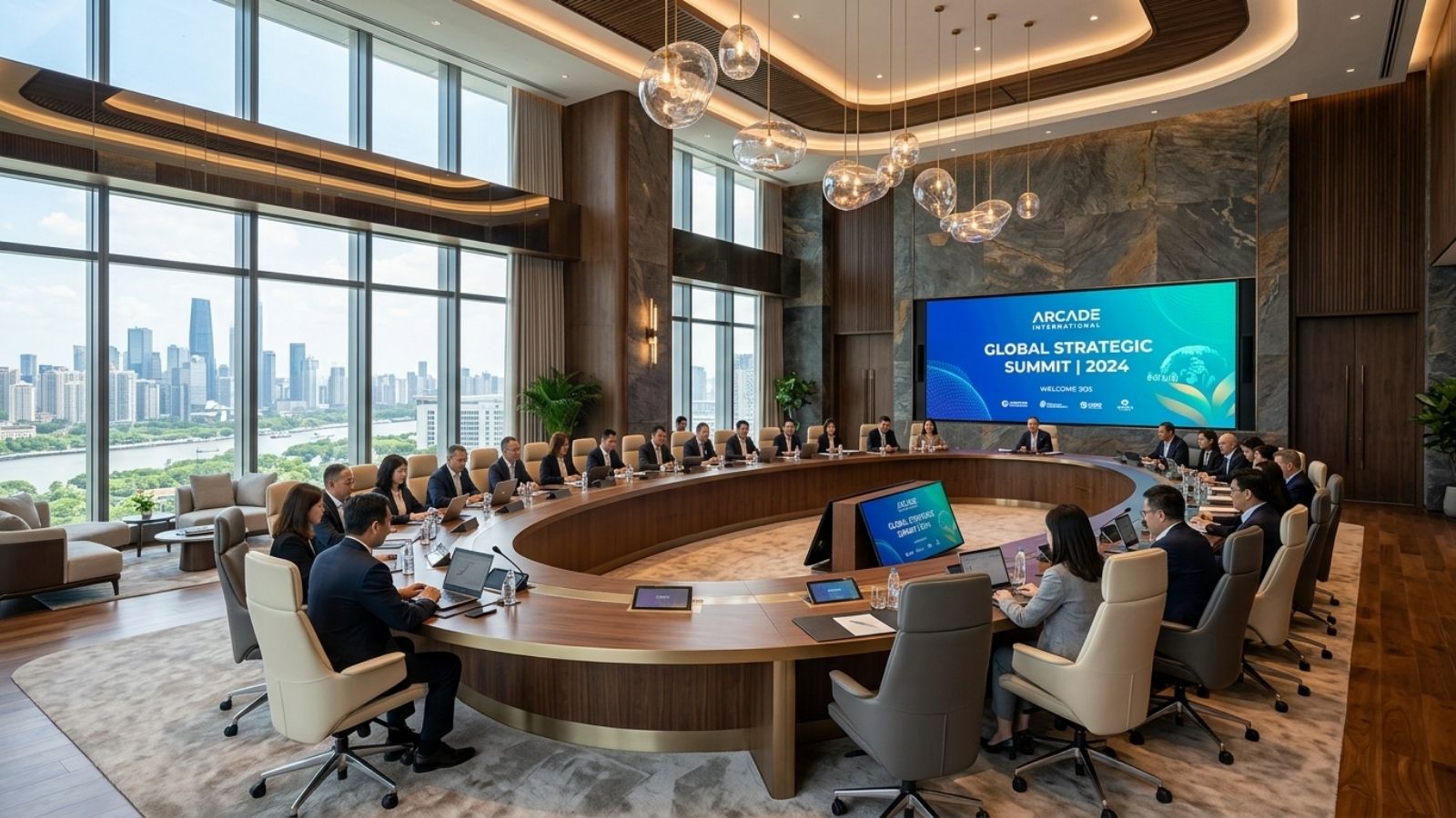 Dùng trần thạch cao giật cấp cùng hệ thống đèn chiếu sáng uốn lượn