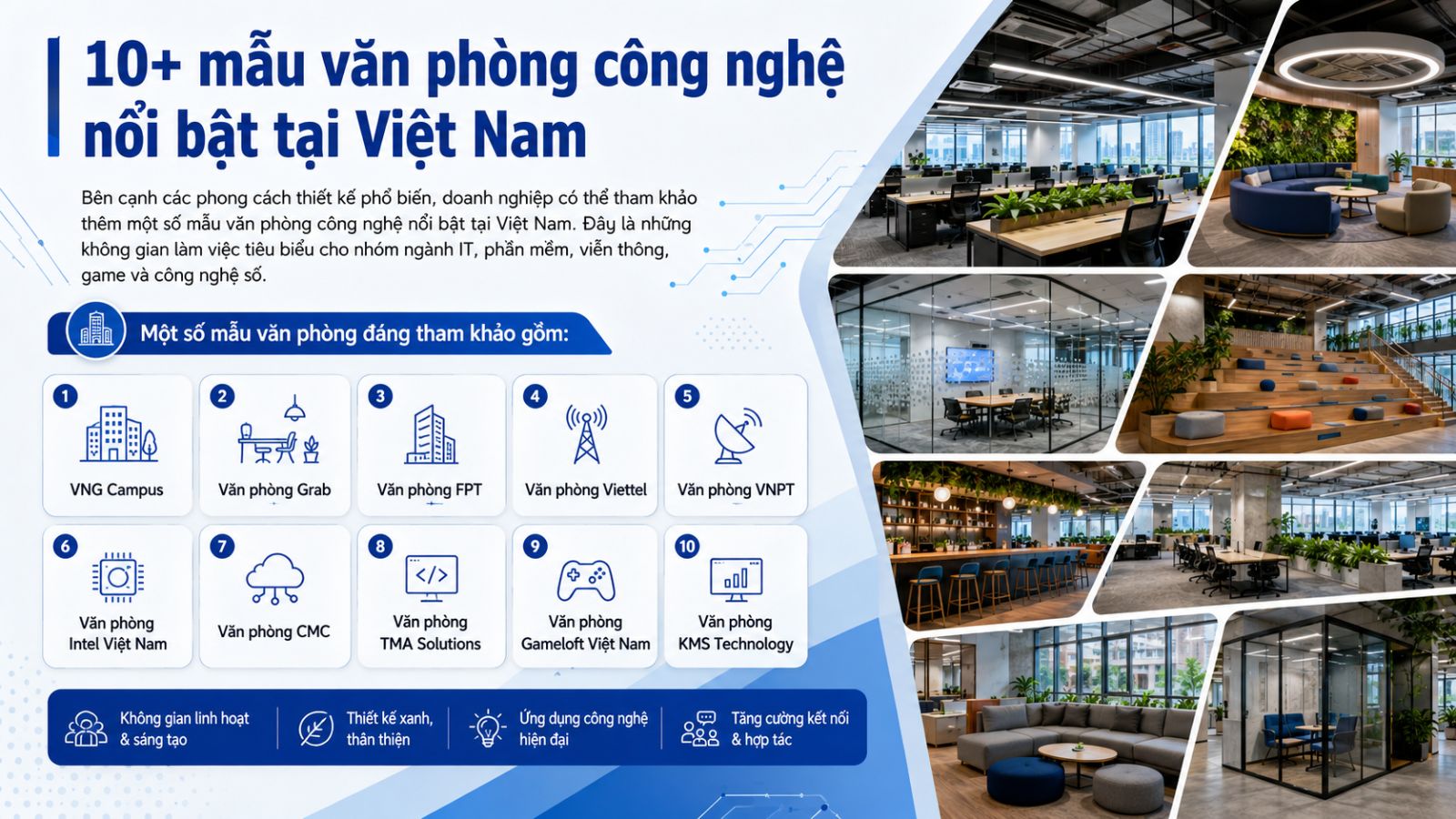 30+ Mẫu Thiết Kế Văn Phòng Công Nghệ Đẹp, Hiện Đại & Sáng Tạo 2026 16 10+ mẫu văn phòng công nghệ nổi bật tại Việt Nam