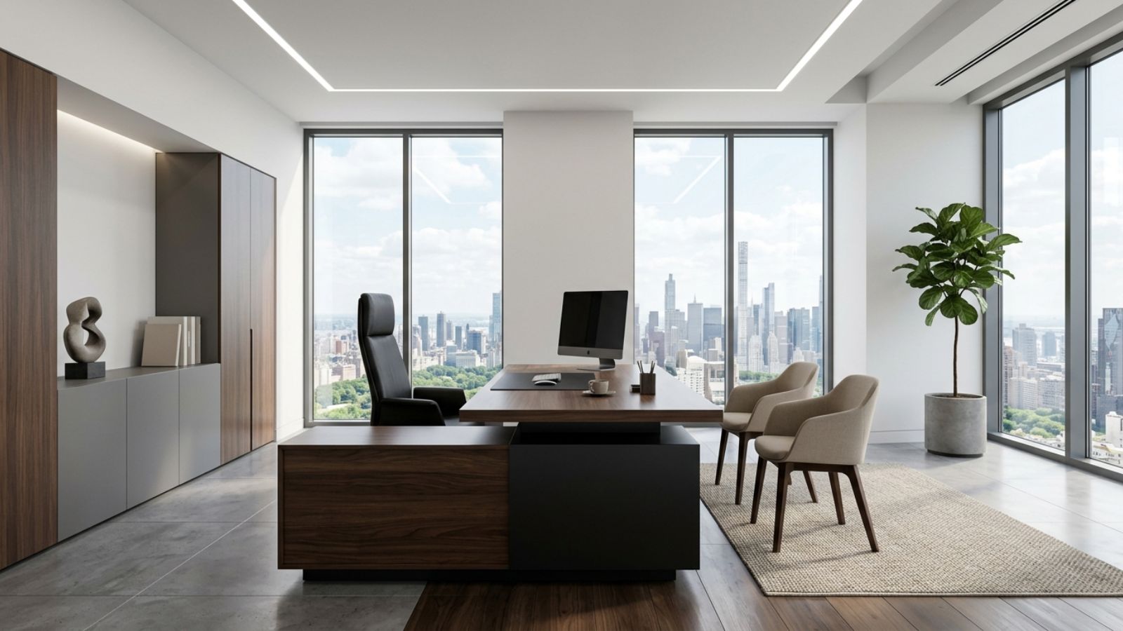 Bàn giám đốc phong cách tối giản Minimalism