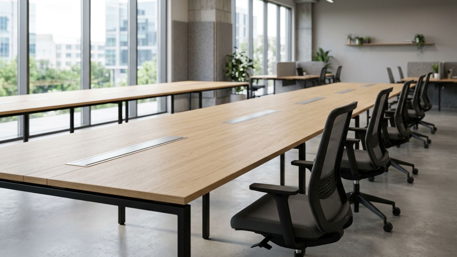 Bàn làm việc chung Coworking phong cách tối giản Minimalism
