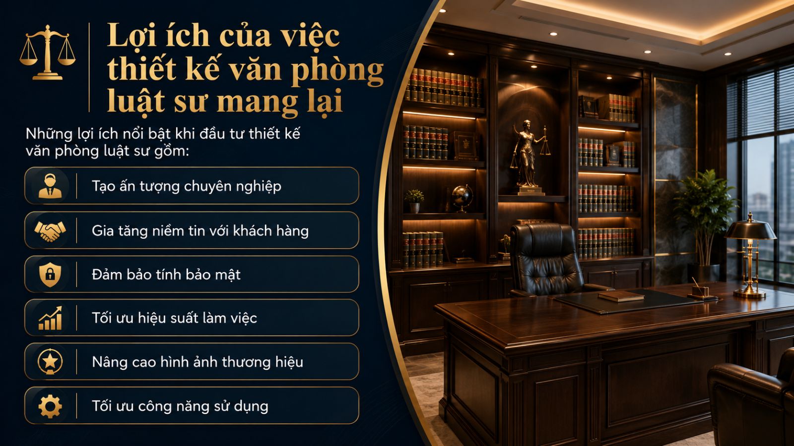 Lợi ích của thiết kế phòng luật sư mang lại cho doanh nghiệp