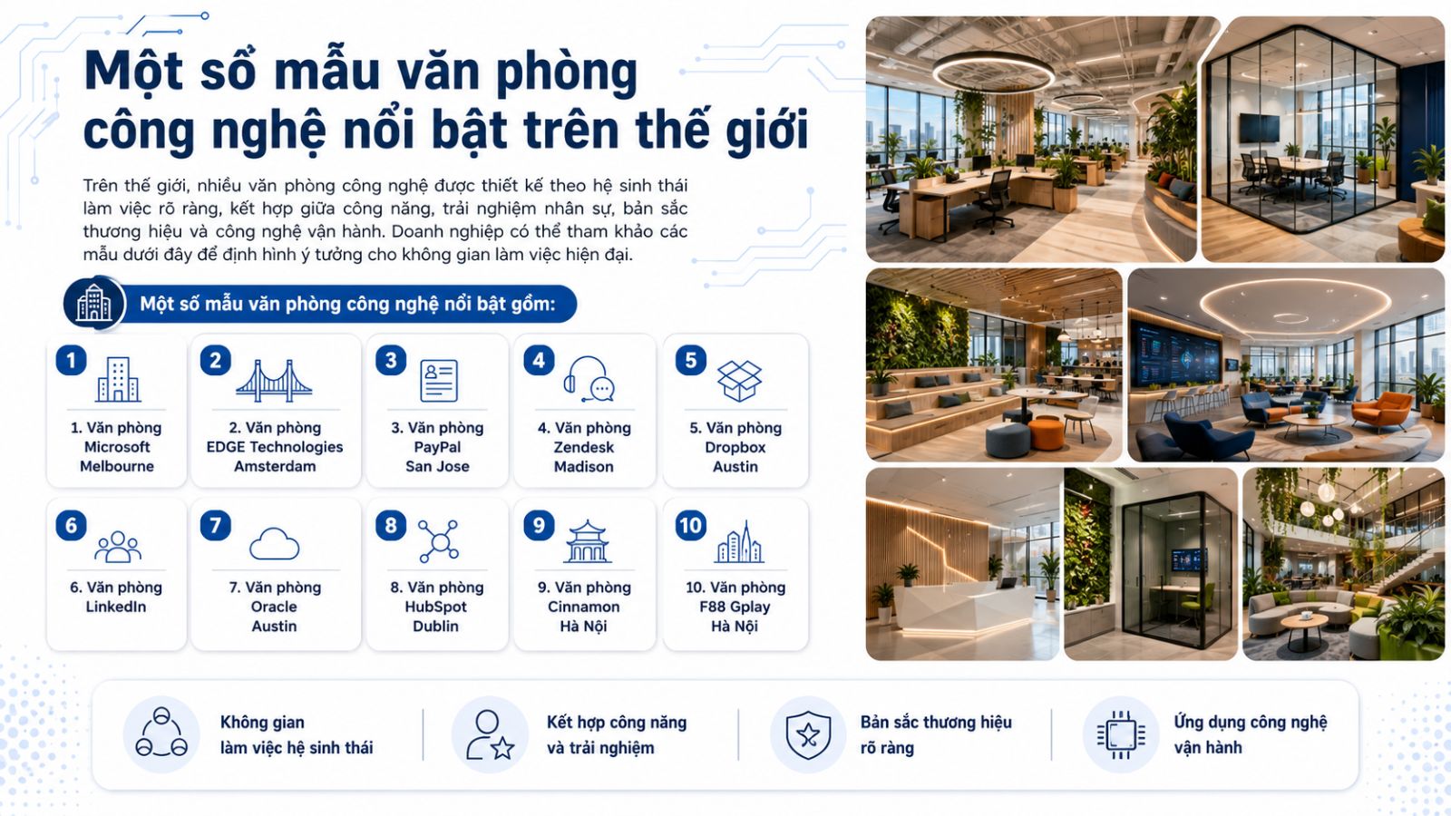 30+ Mẫu Thiết Kế Văn Phòng Công Nghệ Đẹp, Hiện Đại & Sáng Tạo 2026 27 Top 10+ Văn phòng công nghệ trên thế giới