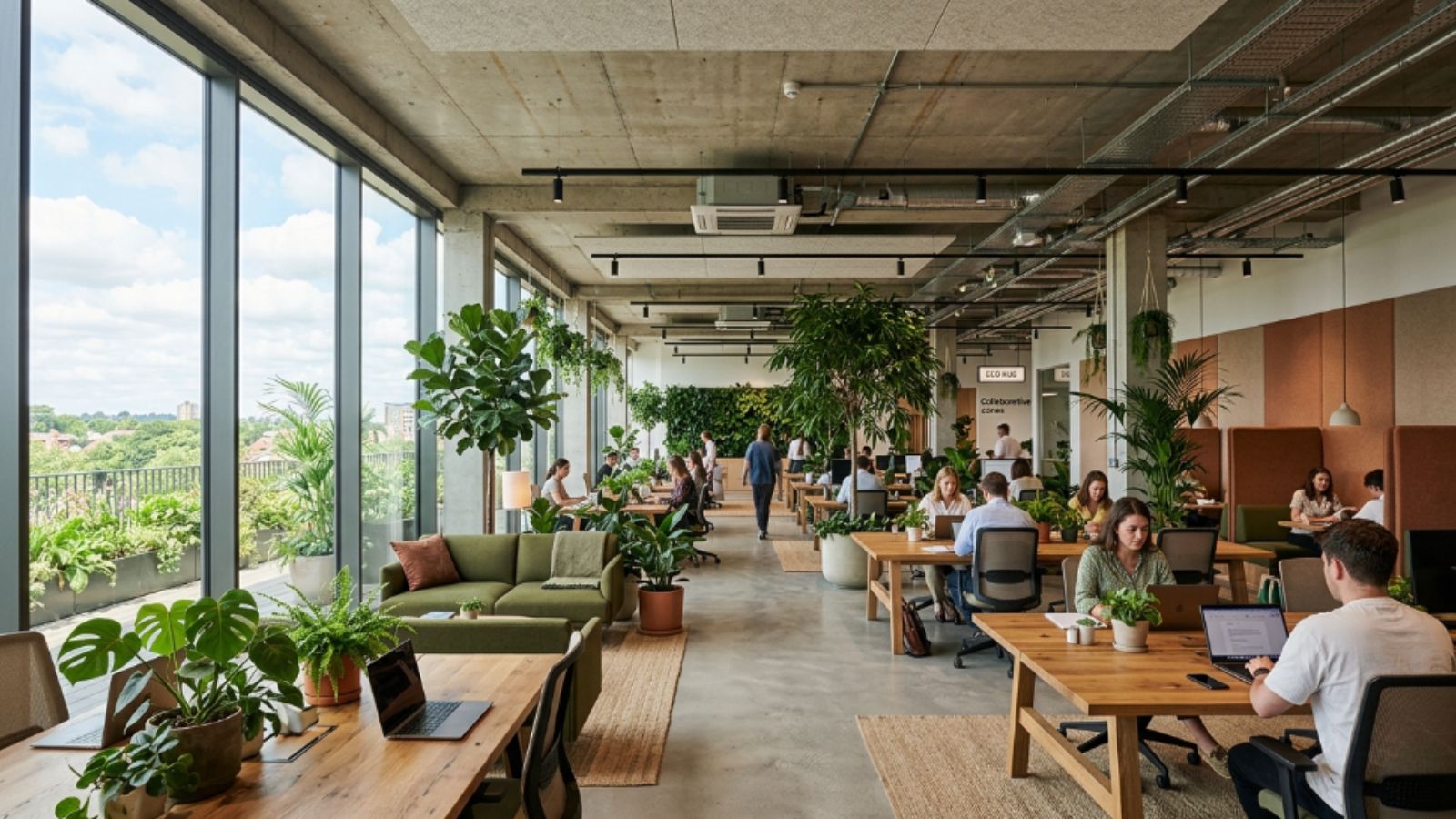 Phong Cách Eco Là Gì? 30+ Mẫu Thiết Kế Văn Phòng Phong cách Eco 4 Sử dụng các vật liệu như gỗ và tre trong văn phòng phong cách eco