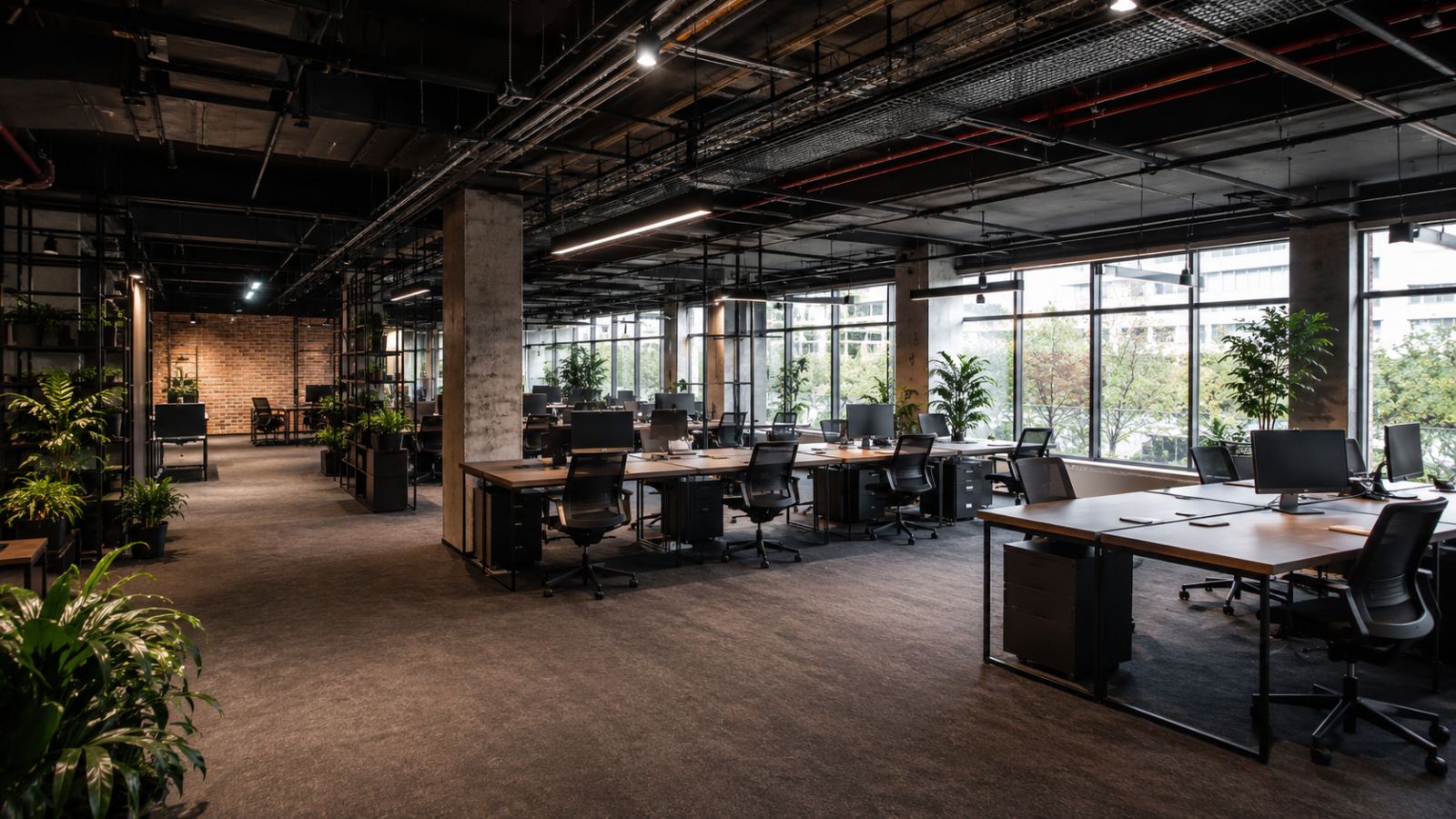 Thiết kế văn phòng 100m2 theo phong cách công nghiệp