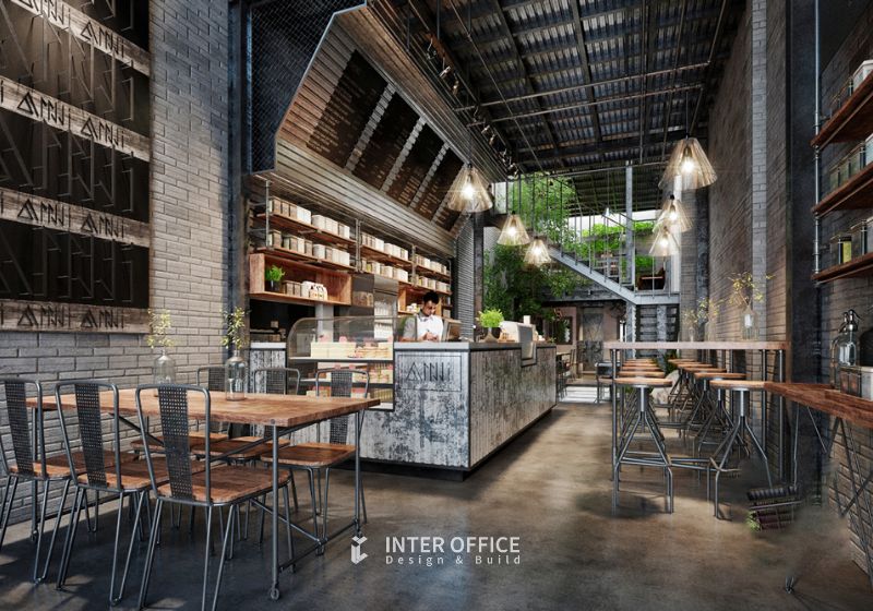 Quán cafe phong cách công nghiệp