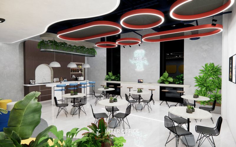 Thiết kế các khu vực khác như pantry, nghỉ ngơi cũng giúp nhân viên xã stress sau giờ làm việc