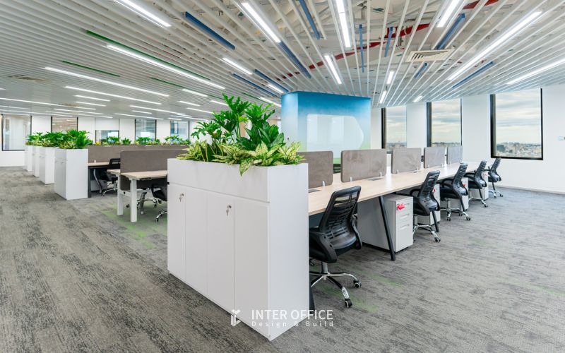 Thiết kế khu vực làm việc nhân viên không gian mở giúp tạo sự thoải mái