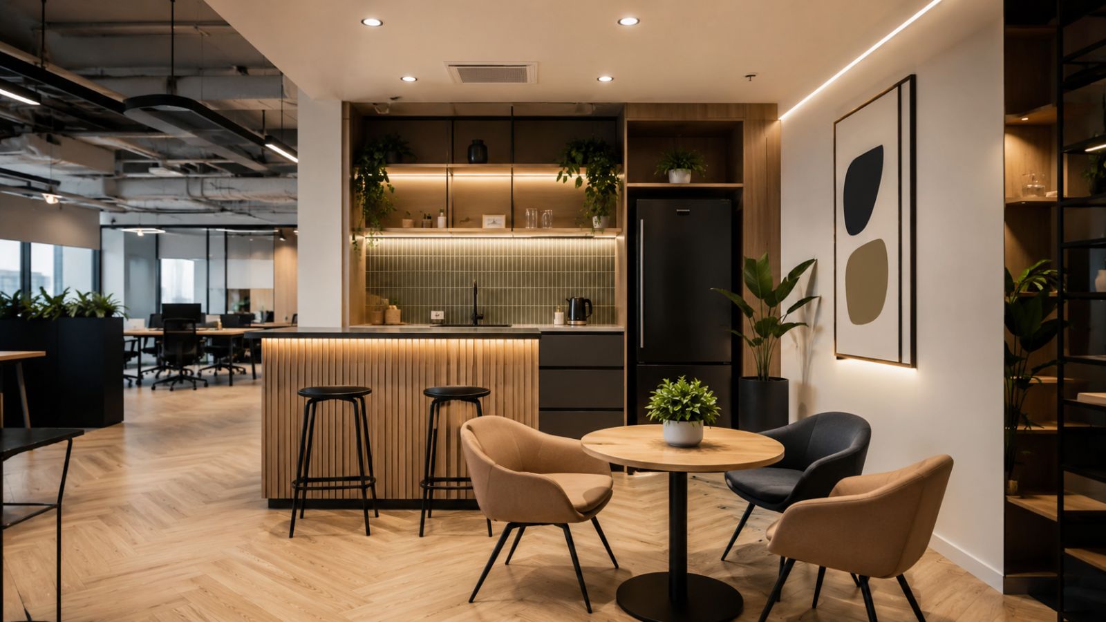 Bố trí phòng lễ tân cho văn phòng 100m2