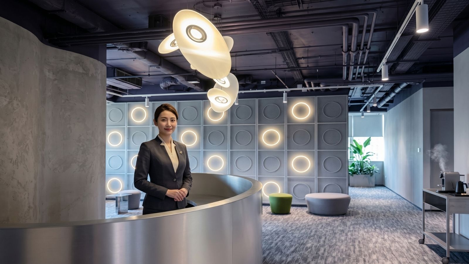 Dùng màu trung tính và trầm ấm trong thiết kế văn phòng công nghiệp