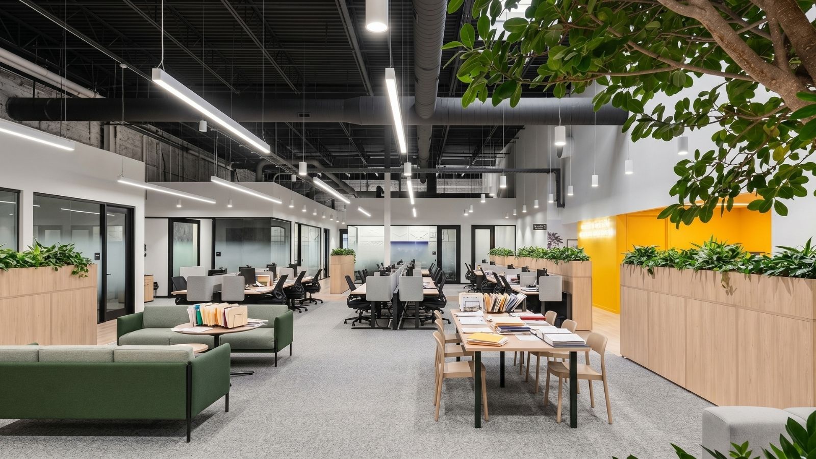 diện tích của văn phòng được tối ưu qua không gian mở