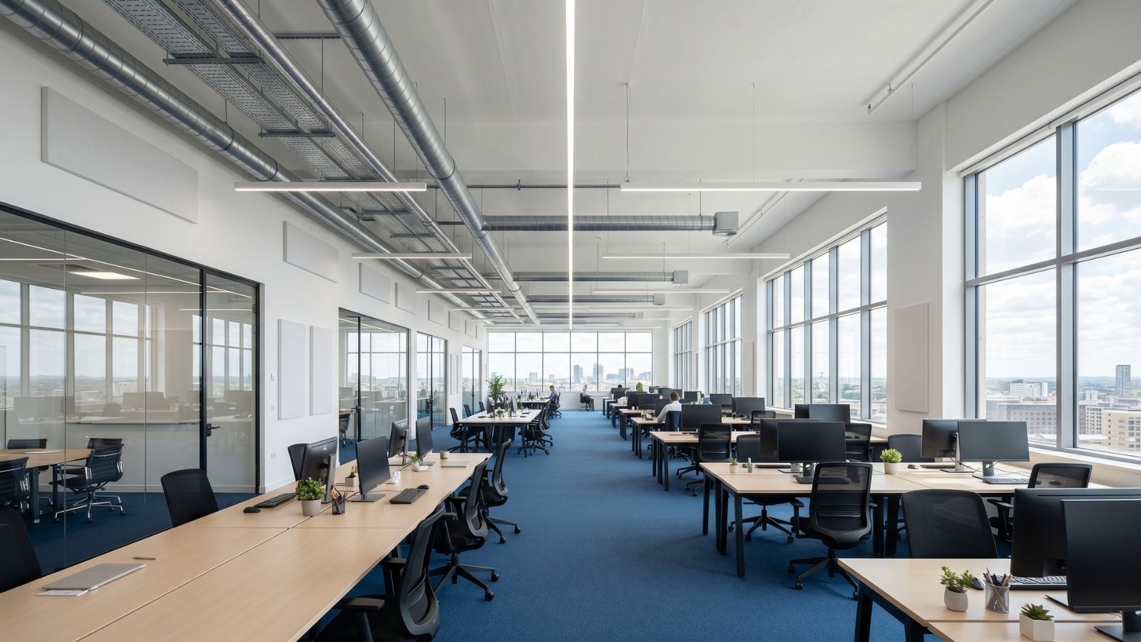 văn phòng công nghiệp với gam màu pastel nhẹ nhàng, tinh tế