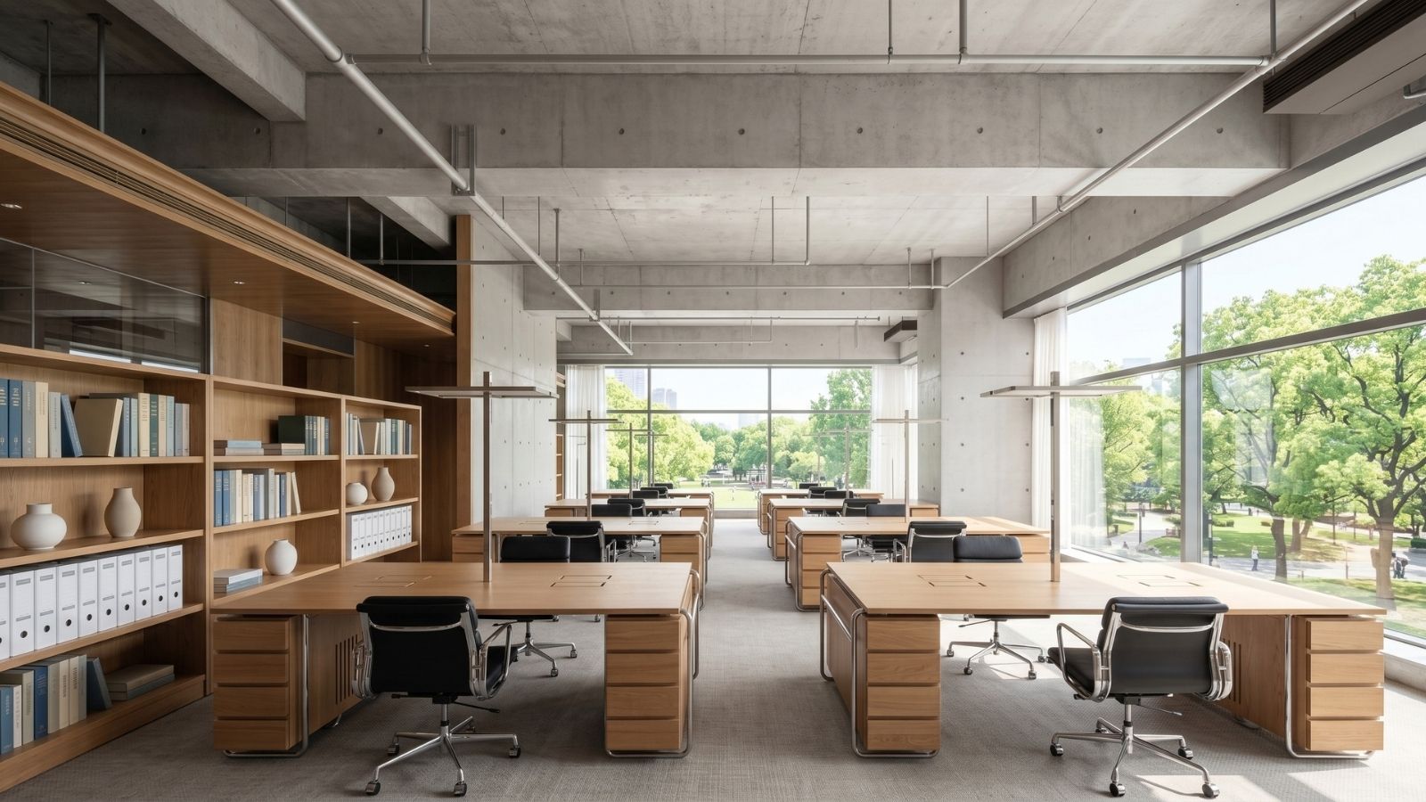 Sử dụng nội thất đậm chất công nghiệp cho văn phòng