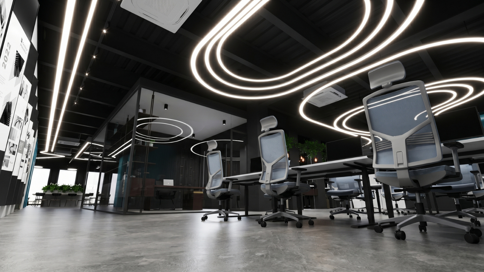 Phong cách văn phòng công nghiệp thể hiện sự mạnh mẽ