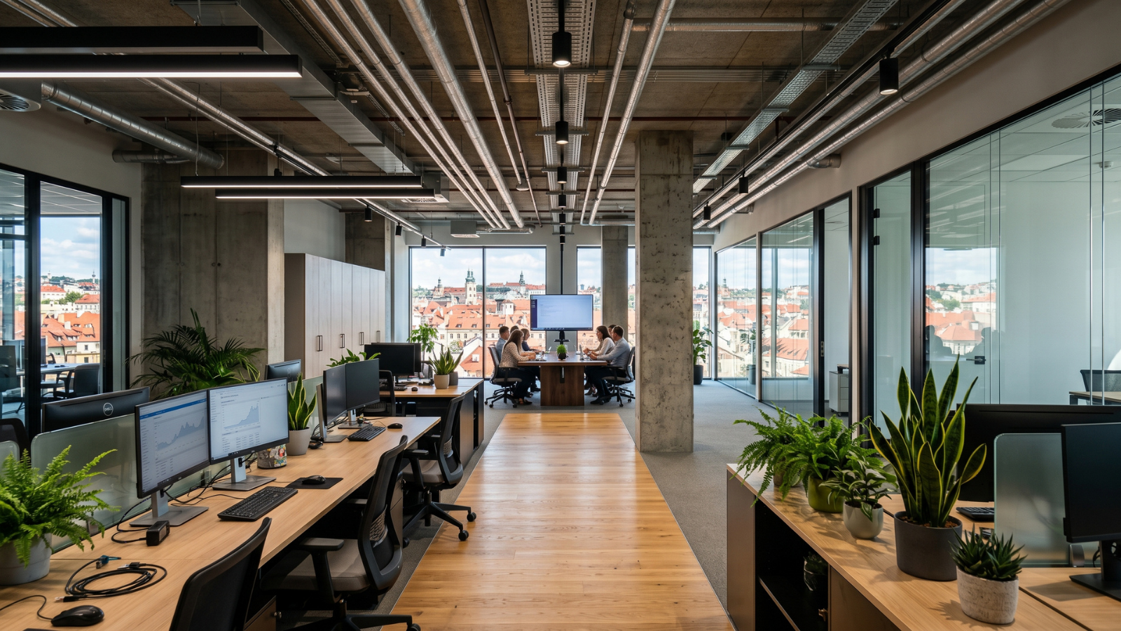 Không gian làm việc đa năng thể hiện qua phong cách industrial