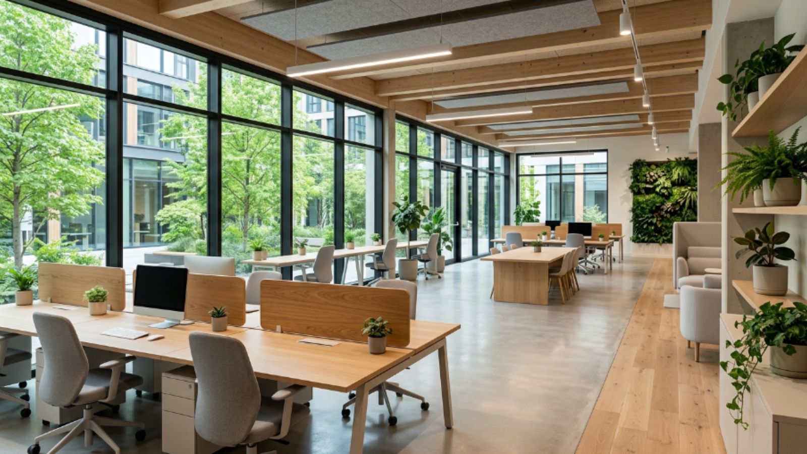 Phong Cách Eco Là Gì? 30+ Mẫu Thiết Kế Văn Phòng Phong cách Eco 7 Tích hợp cây xanh vào không gian làm việc chung