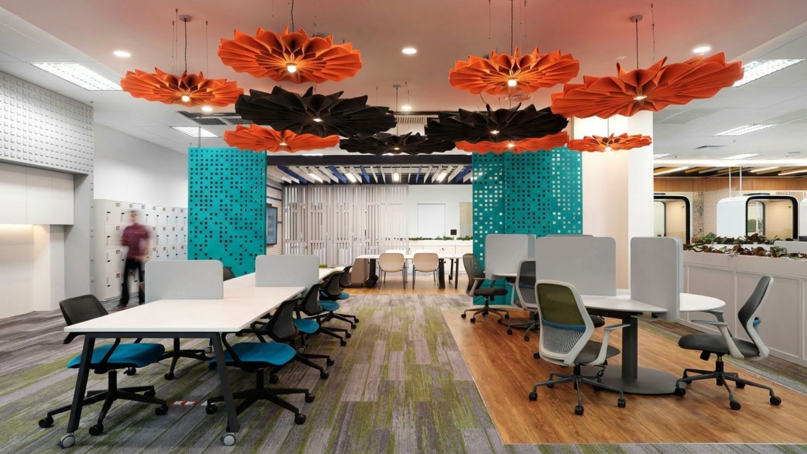 Không gian phòng họp thiết kế hiện đại, chú trọng tính nhất quán trong nội thất văn phòng.