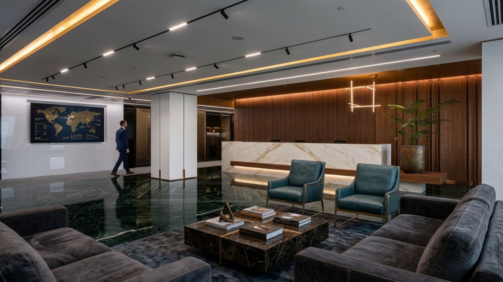 Phong cách thiết kế văn phòng sang trọng (Luxury) bằng vật liệu cao cấp