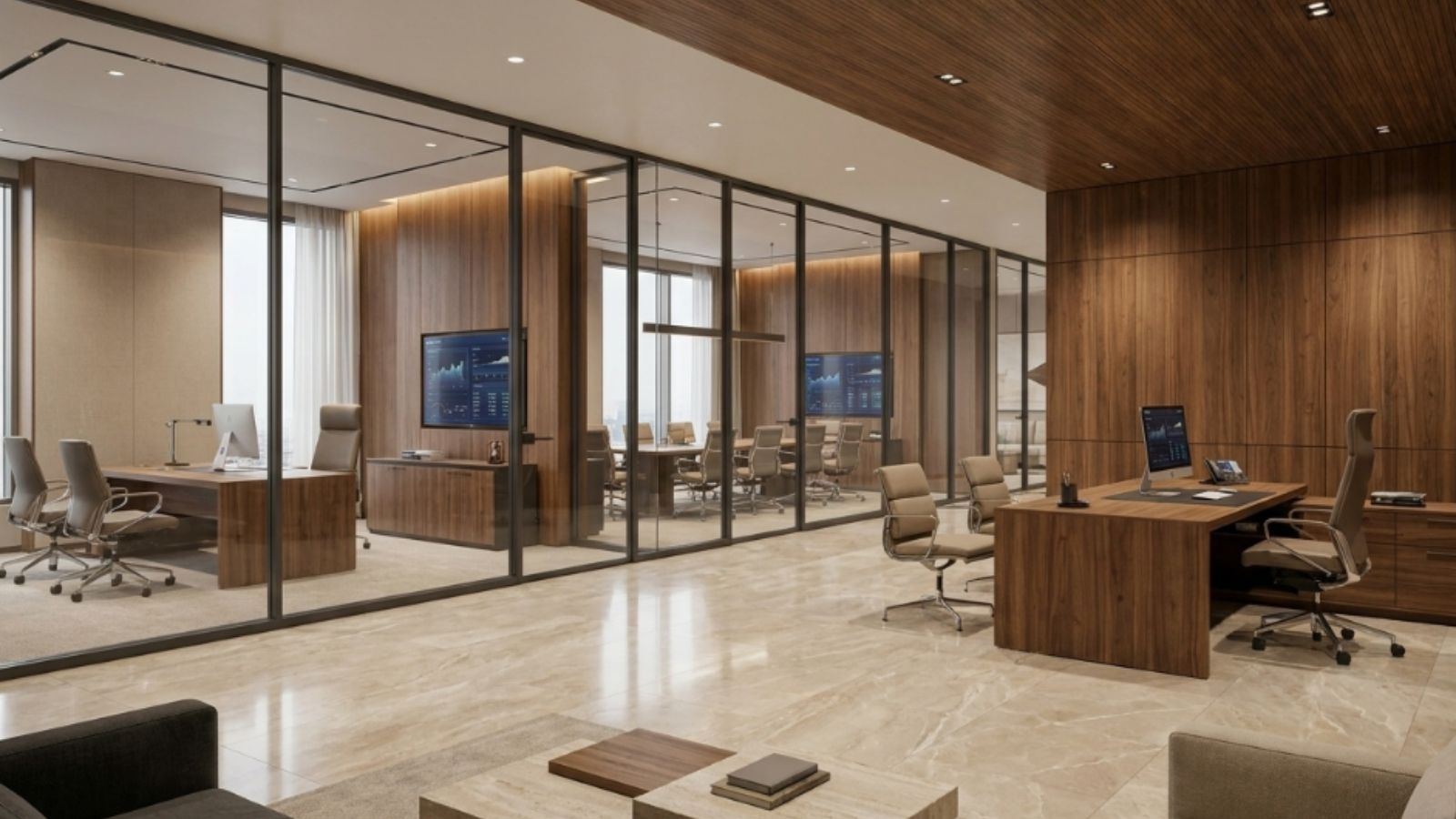 Phong cách thiết kế văn phòng sang trọng (luxury)
