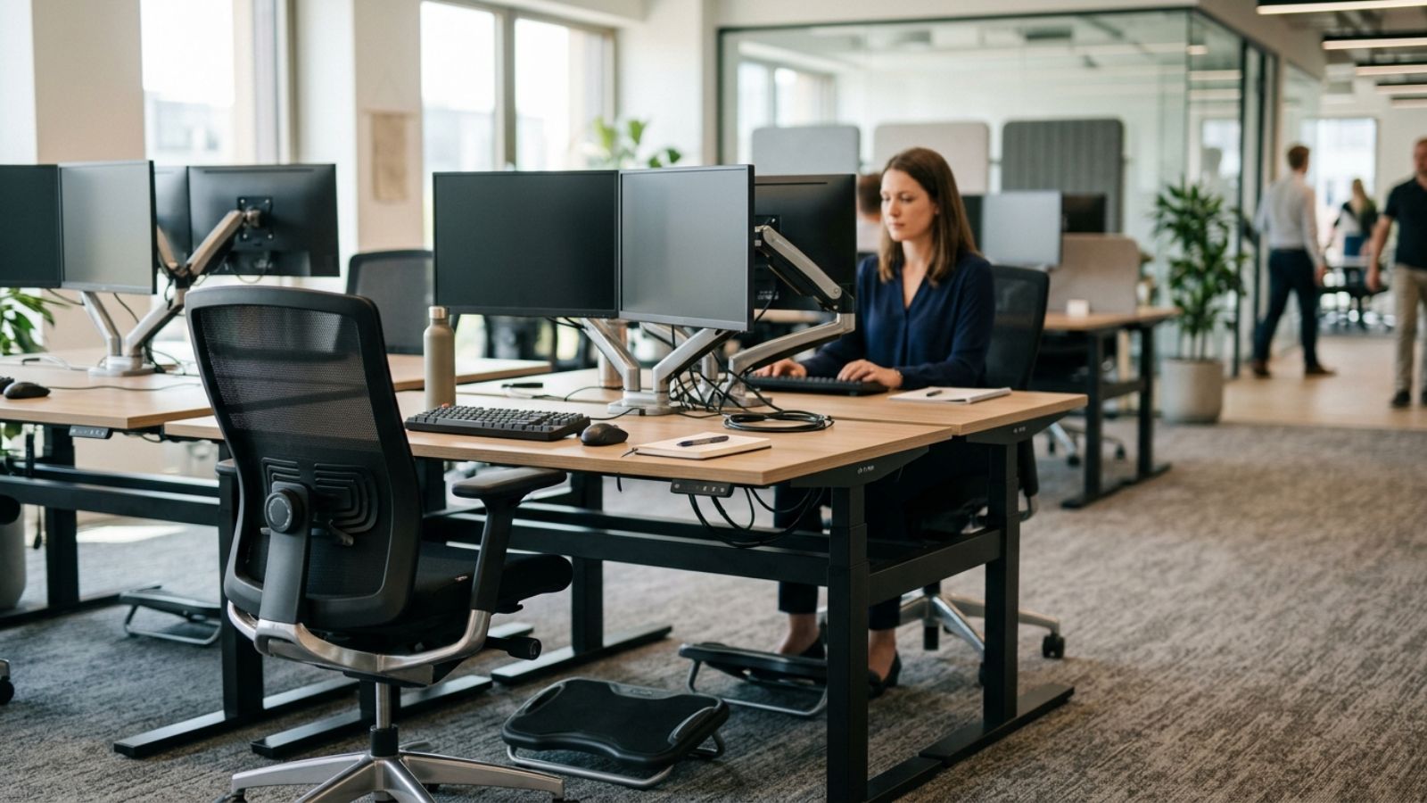 Thiết kế văn phòng giúp bảo vệ sức khỏe nhân viên bằng ghế công thái học (Ergonomics)
