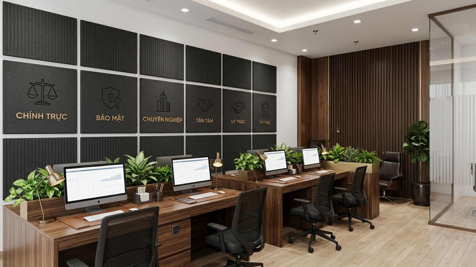 Phong cách thiết kế văn phòng chuẩn mực cho ngành tài chính, ngân hàng và luật