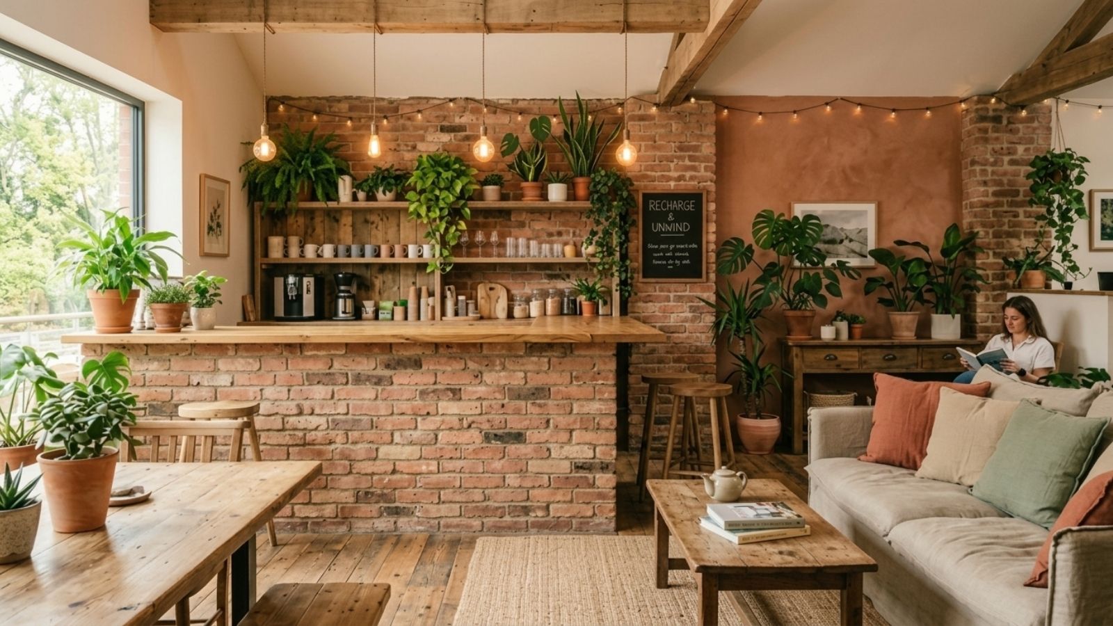 Khu vực pantry sử dụng vách đá