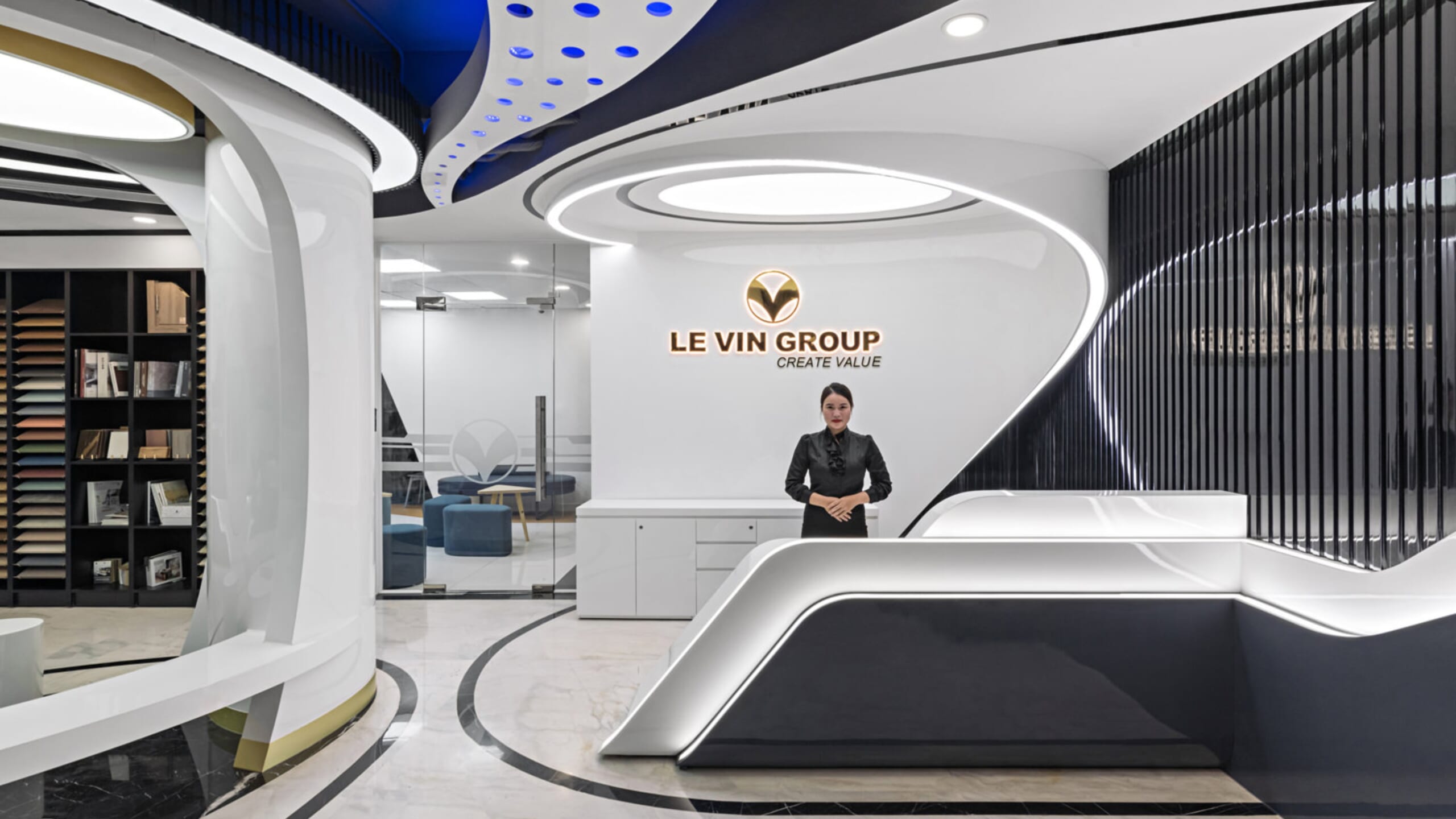 Quầy lễ tân văn phòng Levin Decor
