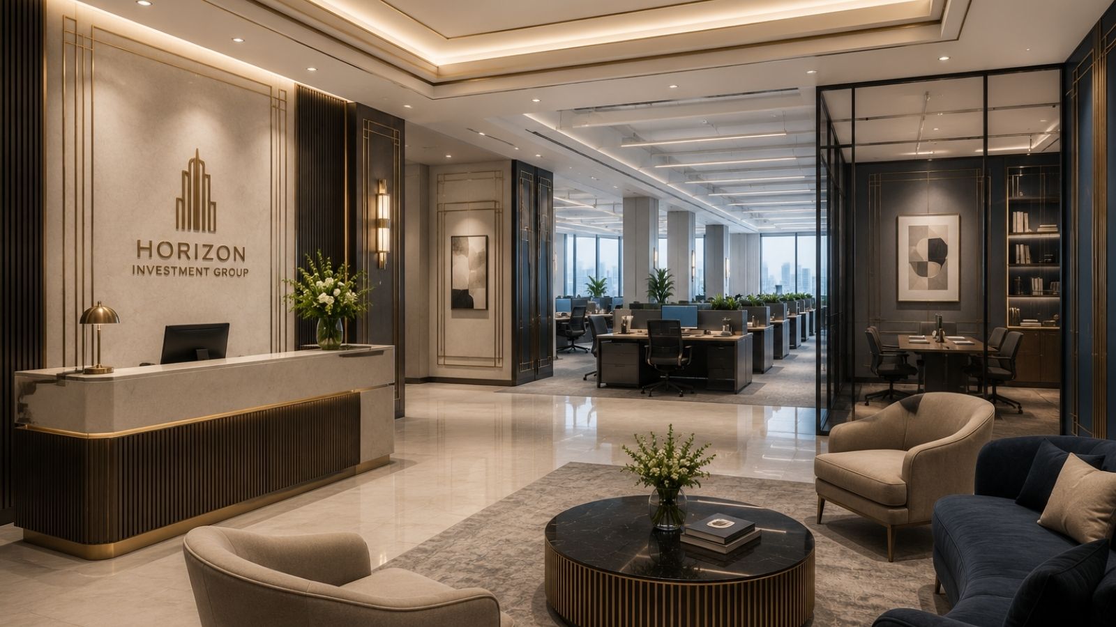 khu vực sảnh chờ thiết kế theo phong cách art deco