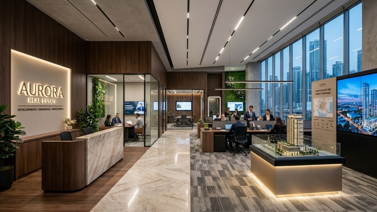 Thiết kế văn phòng bất động sản Layout quy hoạch khoa học theo mô hình sales-driven workplace