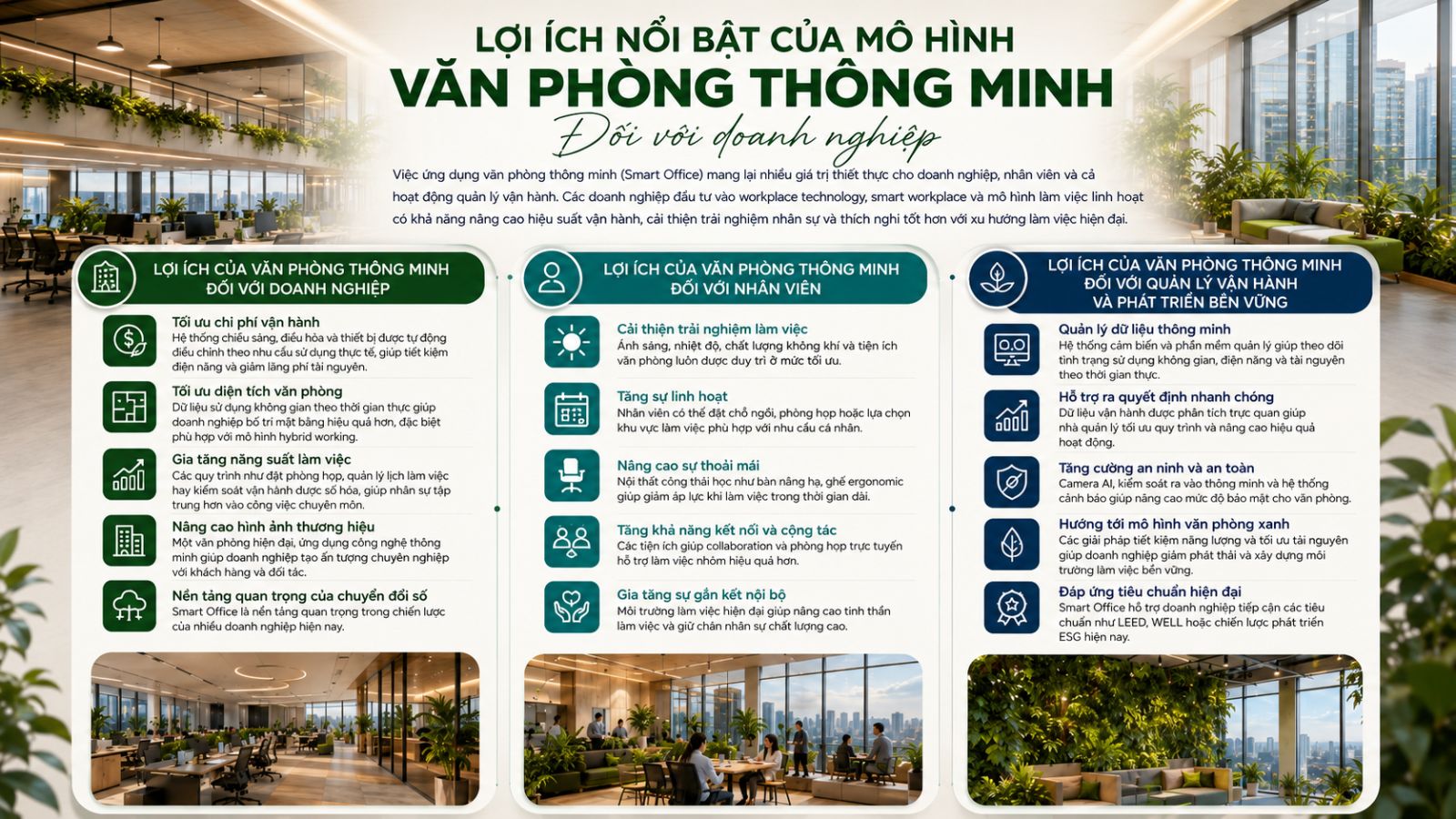 3+ Lợi ích nổi bật của mô hình văn phòng thông minh đối với doanh nghiệp hiện đại ngày nay