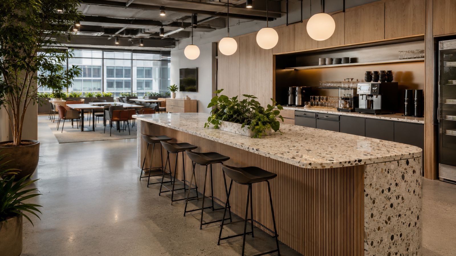 Thiết kế khu vực Pantry văn phòng hiện đại, ứng dụng thông minh