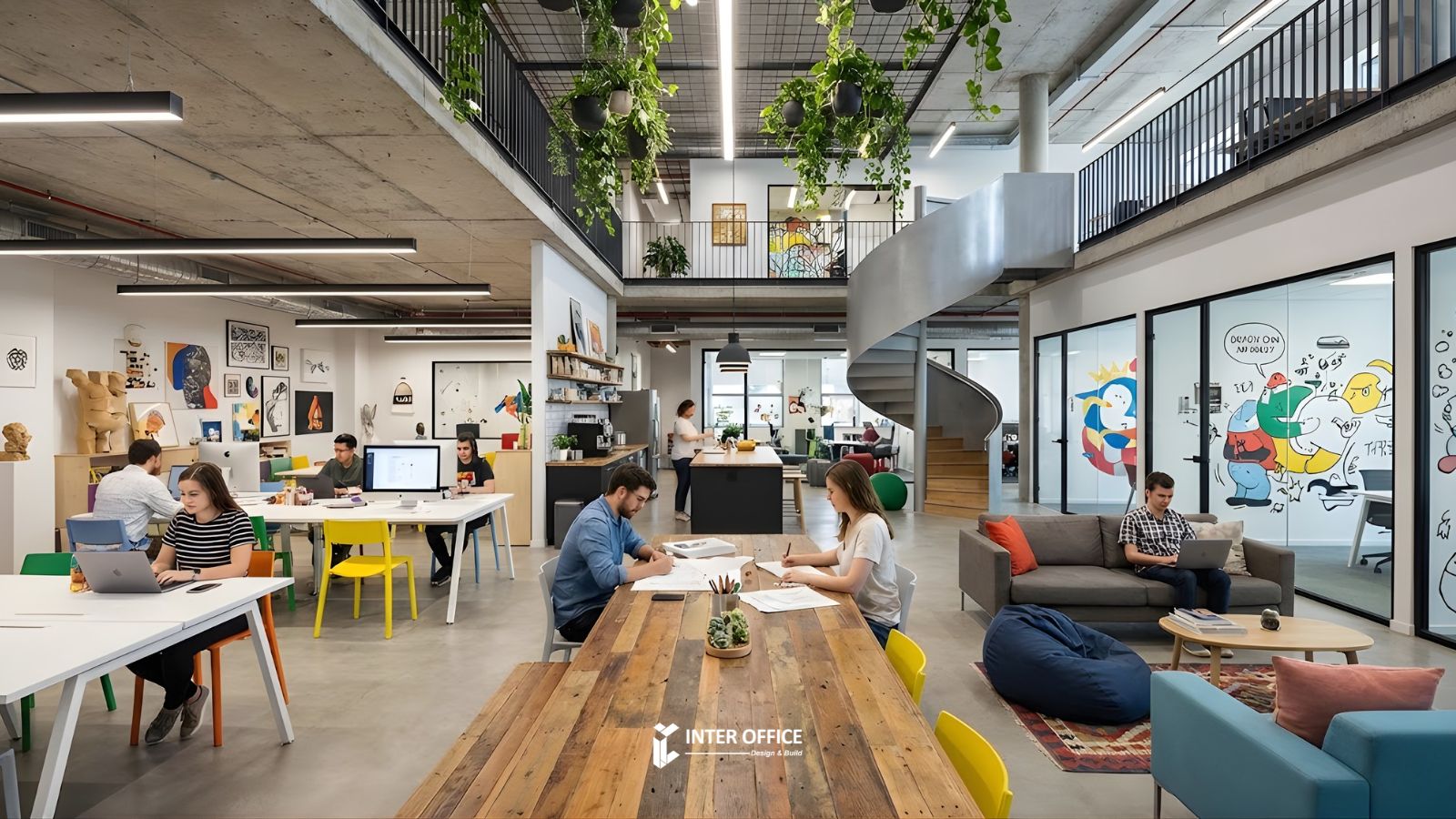 Văn phòng công ty sáng tạo phối màu color block trong tâm lý học màu sắc