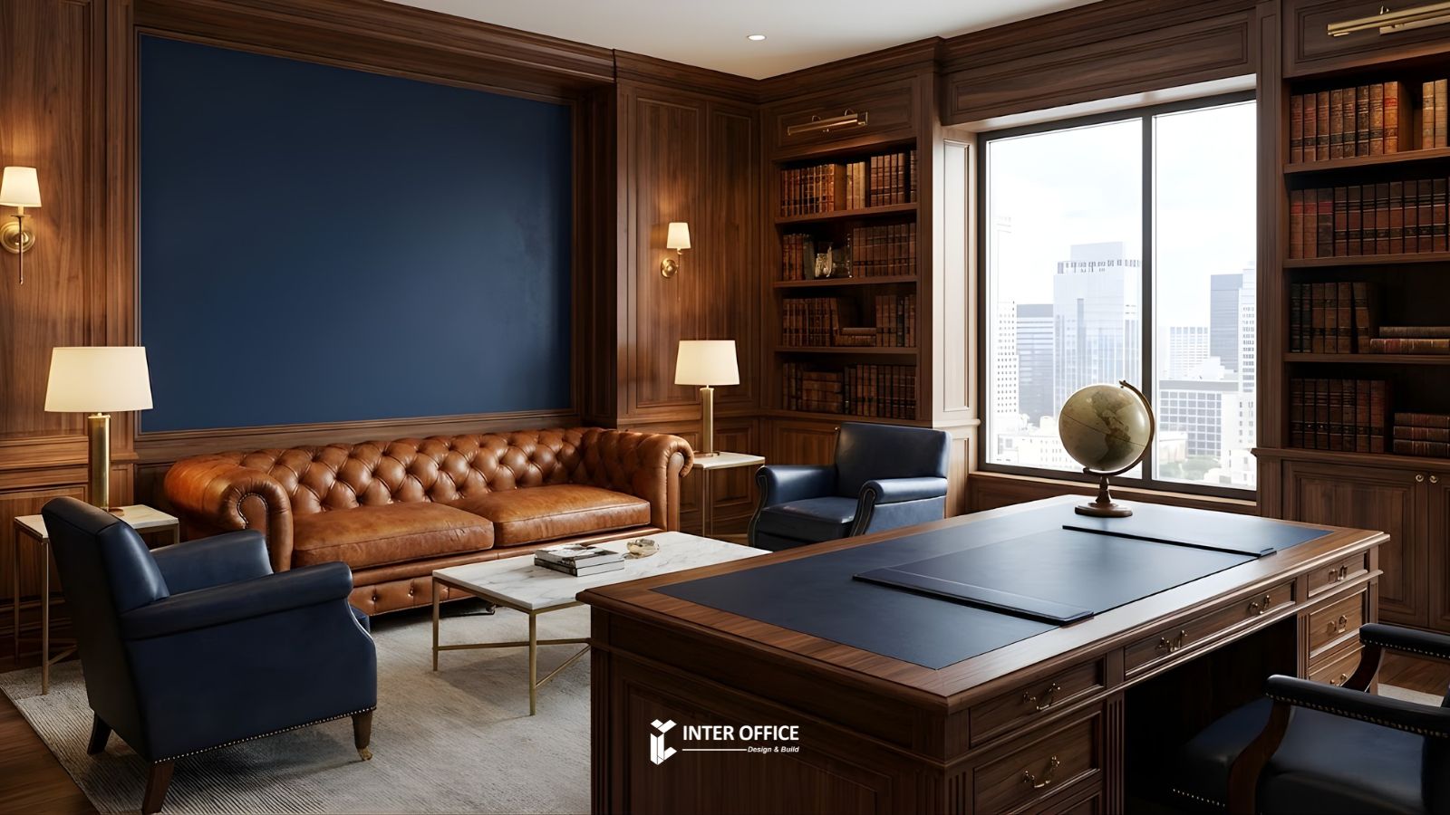 Đưa tâm lý học màu sắc vào nội thất văn phòng tài chính màu trầm uy tín