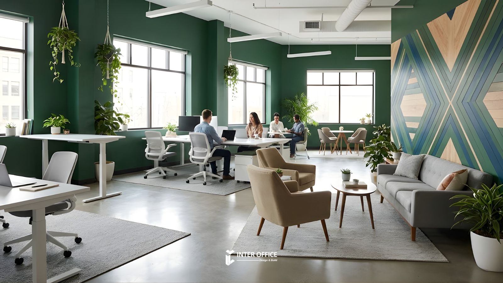 Tâm lý học màu sắc trong thiết kế văn phòng xanh Biophilic giảm stress