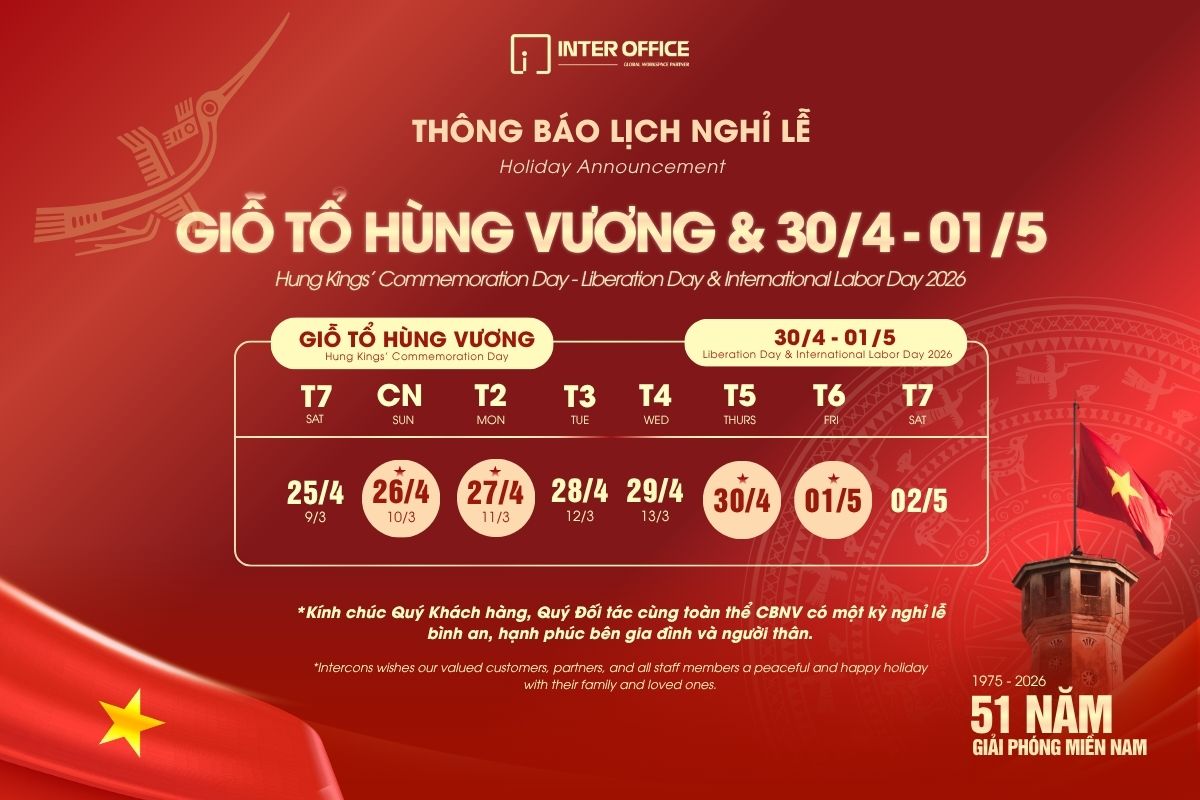 Lịch nghỉ lễ giỗ tổ hùng vương và 30/04 - 01/05 năm 2026