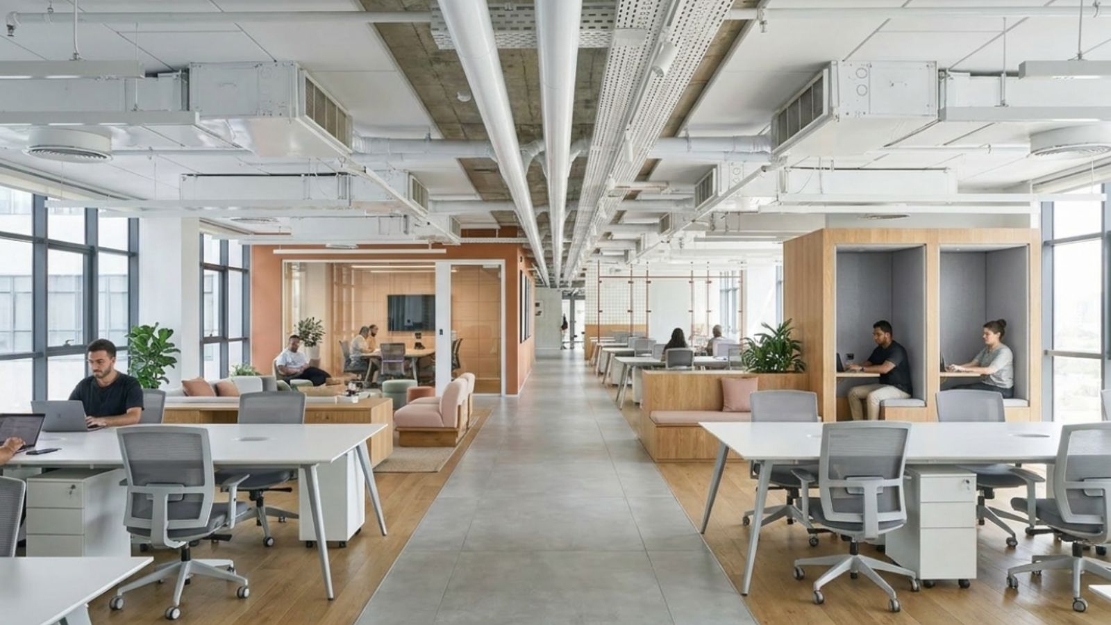 thiết kế văn phòng hiện đại 300m2 – 500m2