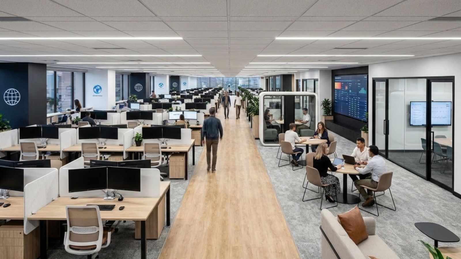 thiết kế văn phòng hiện đại lớn 1000 – 2000m2