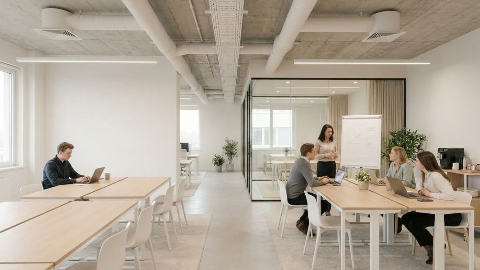 thiết kế văn phòng hiện đại nhỏ (100m2 – 200m2)