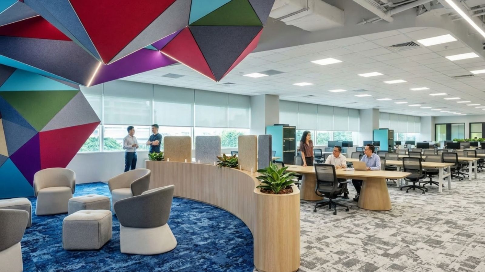 thiết kế văn phòng không gian mở