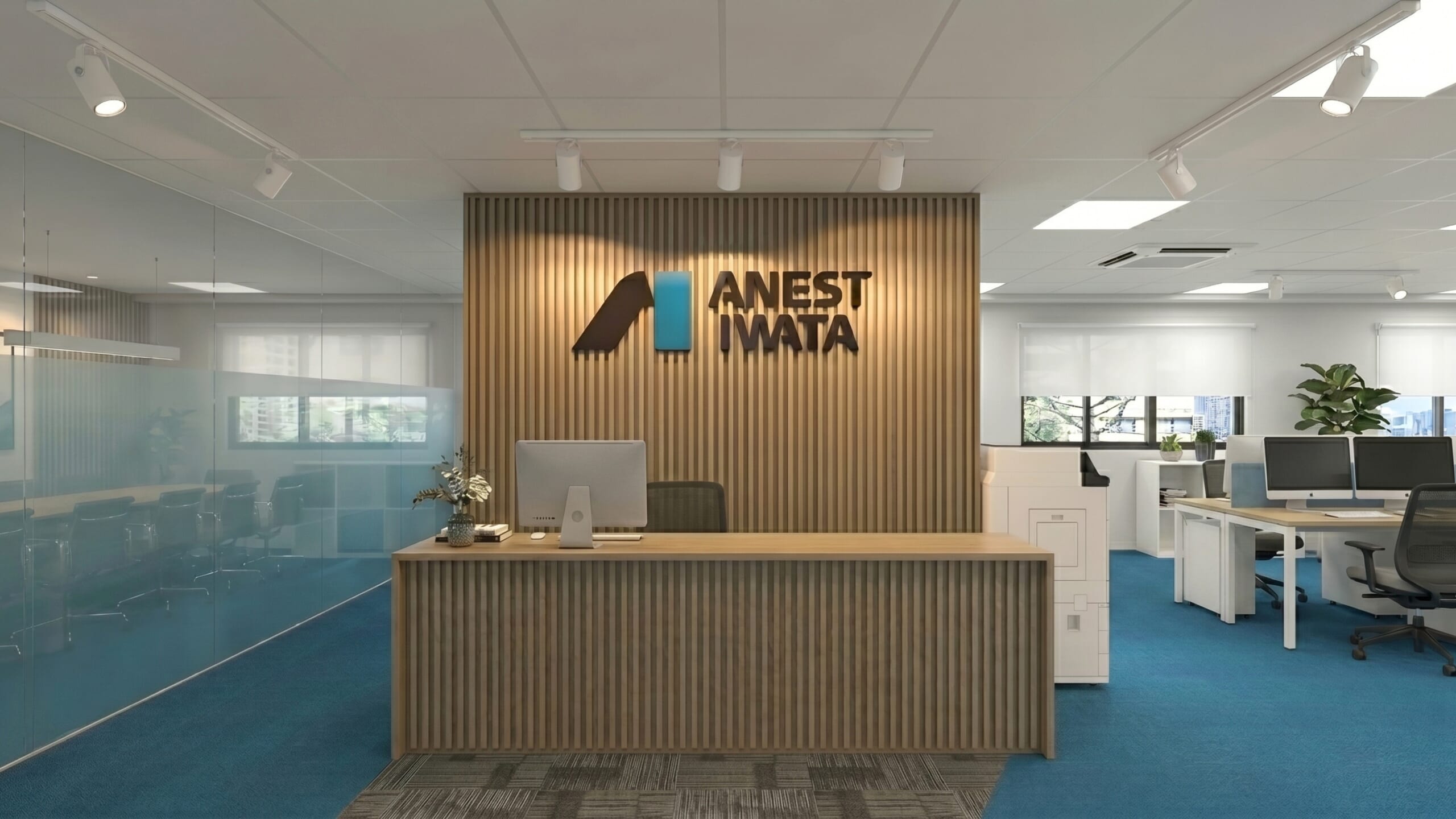 Quầy lễ tân văn phòng Anest Iwata