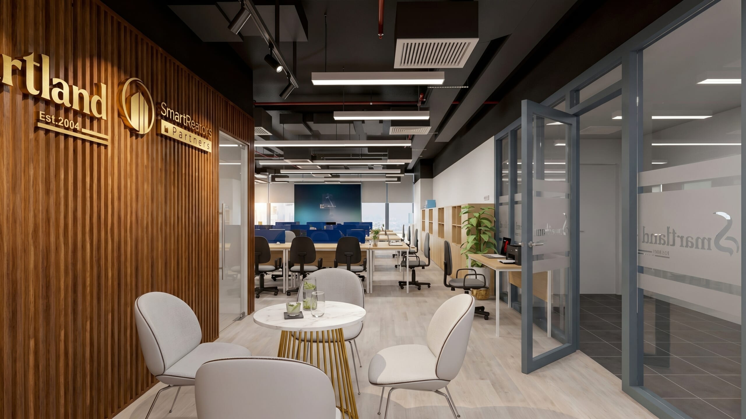 Khu vực lễ tân văn phòng Smartland