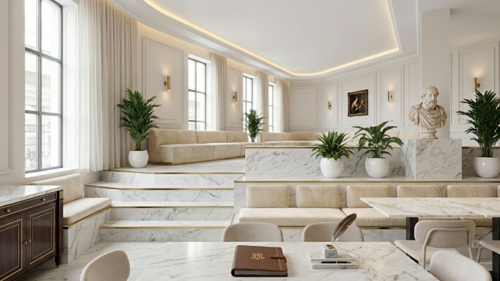 Phòng làm việc của ban lãnh đạo theo phong cách tân cổ điển