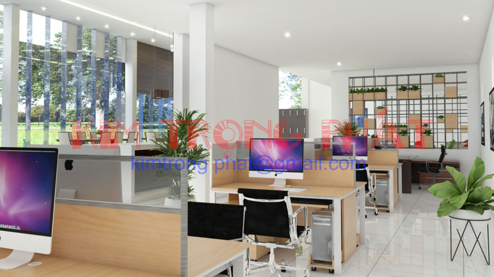 Nội thất văn phòng được thiết kế thi công bởi Kim Trọng Phát