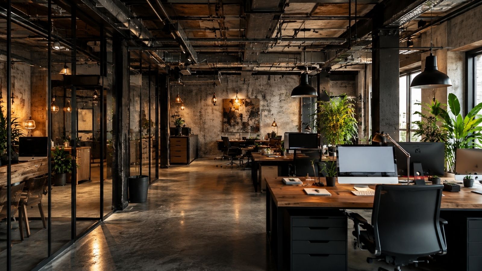 Thiết kế văn phòng phong cách công nghiệp