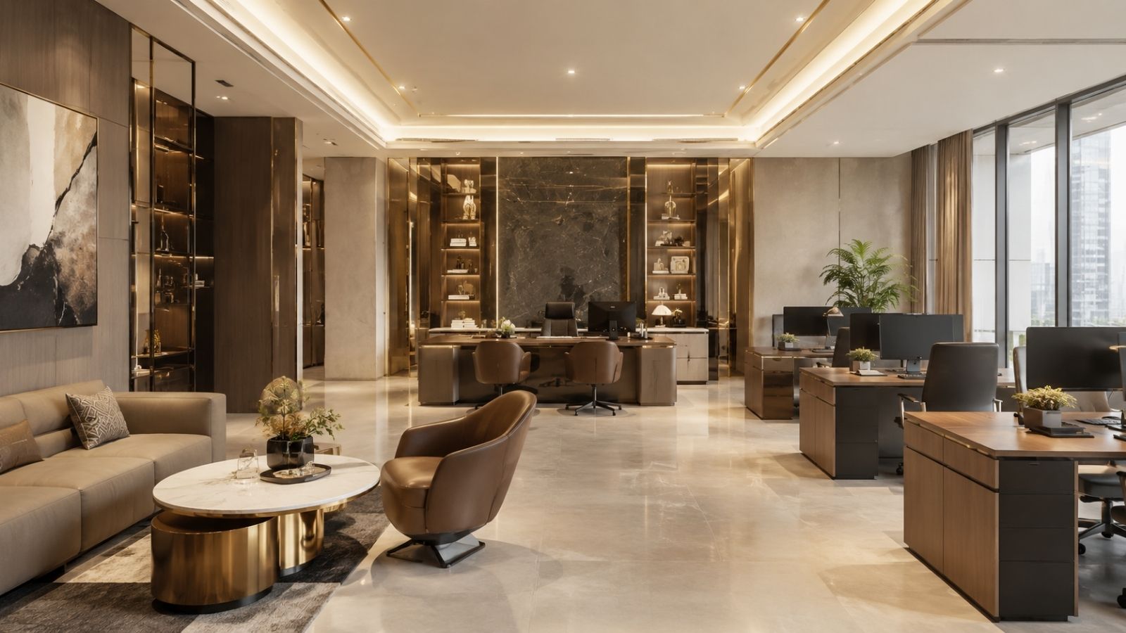 Thiết kế mẫu văn phòng phong cách sang trọng